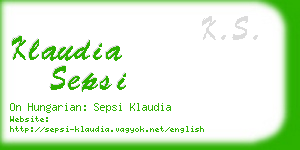 klaudia sepsi business card